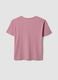 Pink organic cotton pyjama T-shirt with front slogan_5