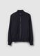 Blue regular fit bomber jacket with full zip_4