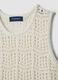 White cotton blend tank top regular fit with mesh texture_5