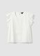 White regular fit girl's blouse with ruffled sleeves_3