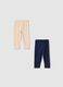 Pack of multicoloured stretch cotton leggings for girls slim fit_0