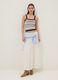Fitted pure cotton multicolour striped vest with thin straps_1