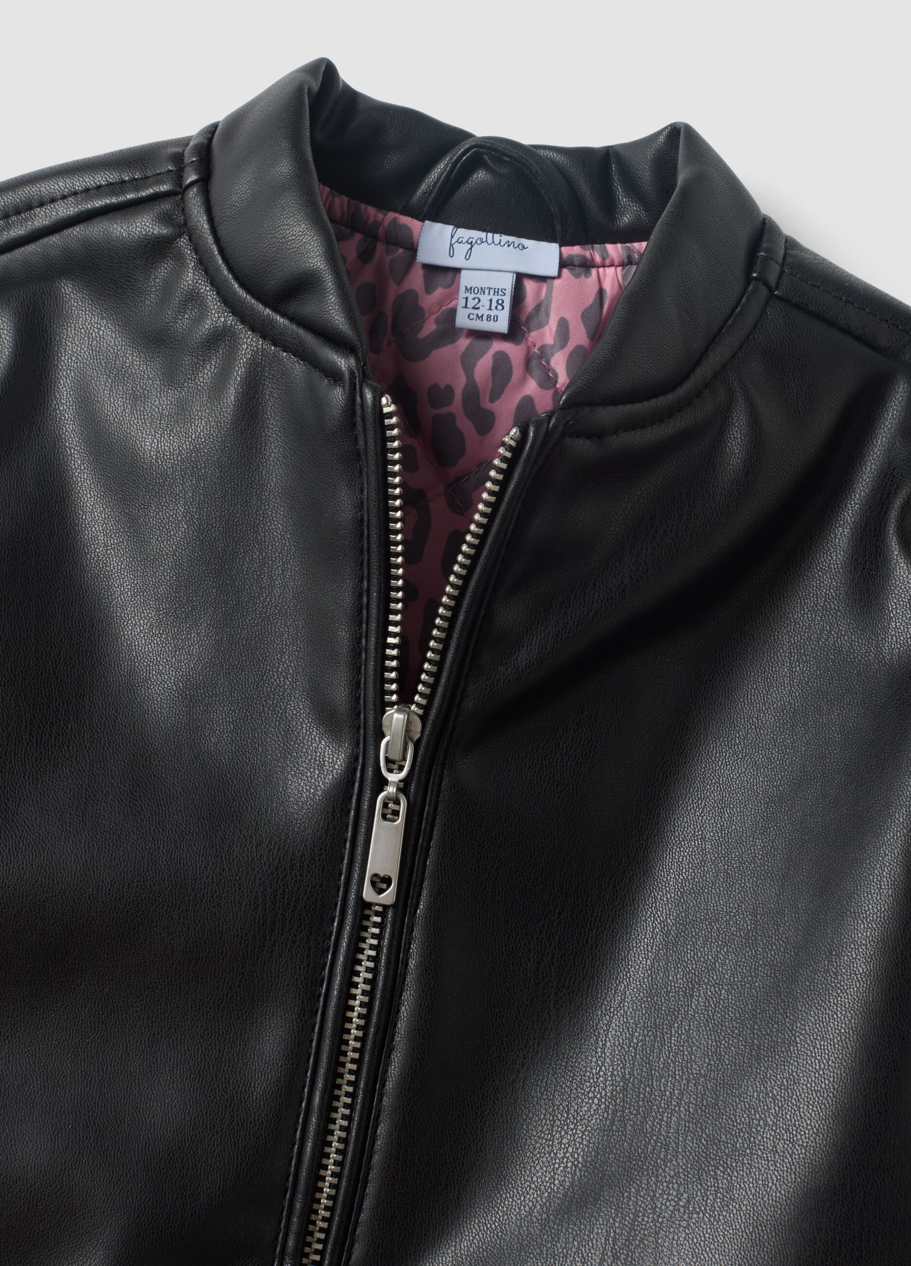 Black padded zip-up jacket for girls