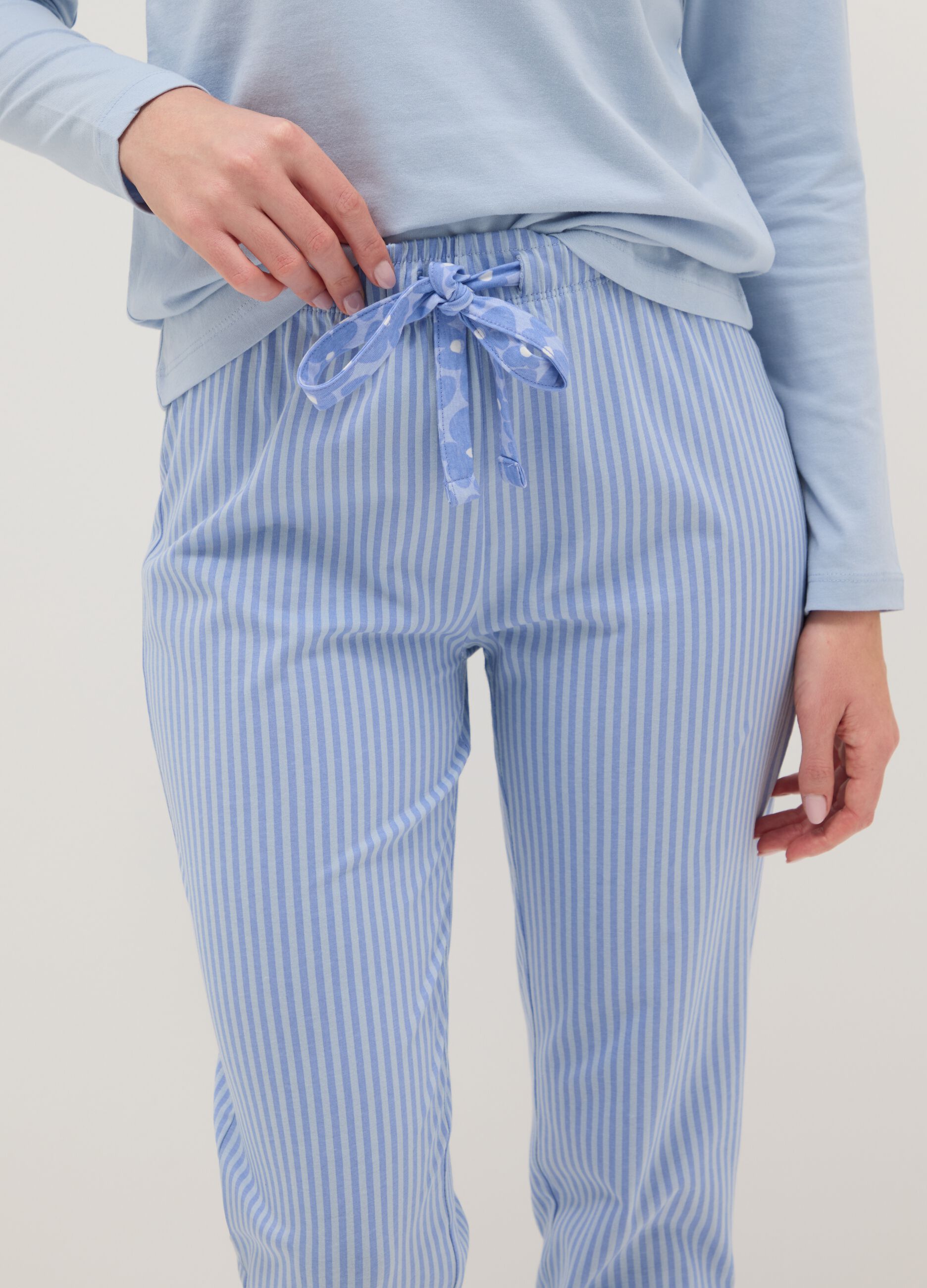 Blue striped pyjamas in pure cotton regular fit
