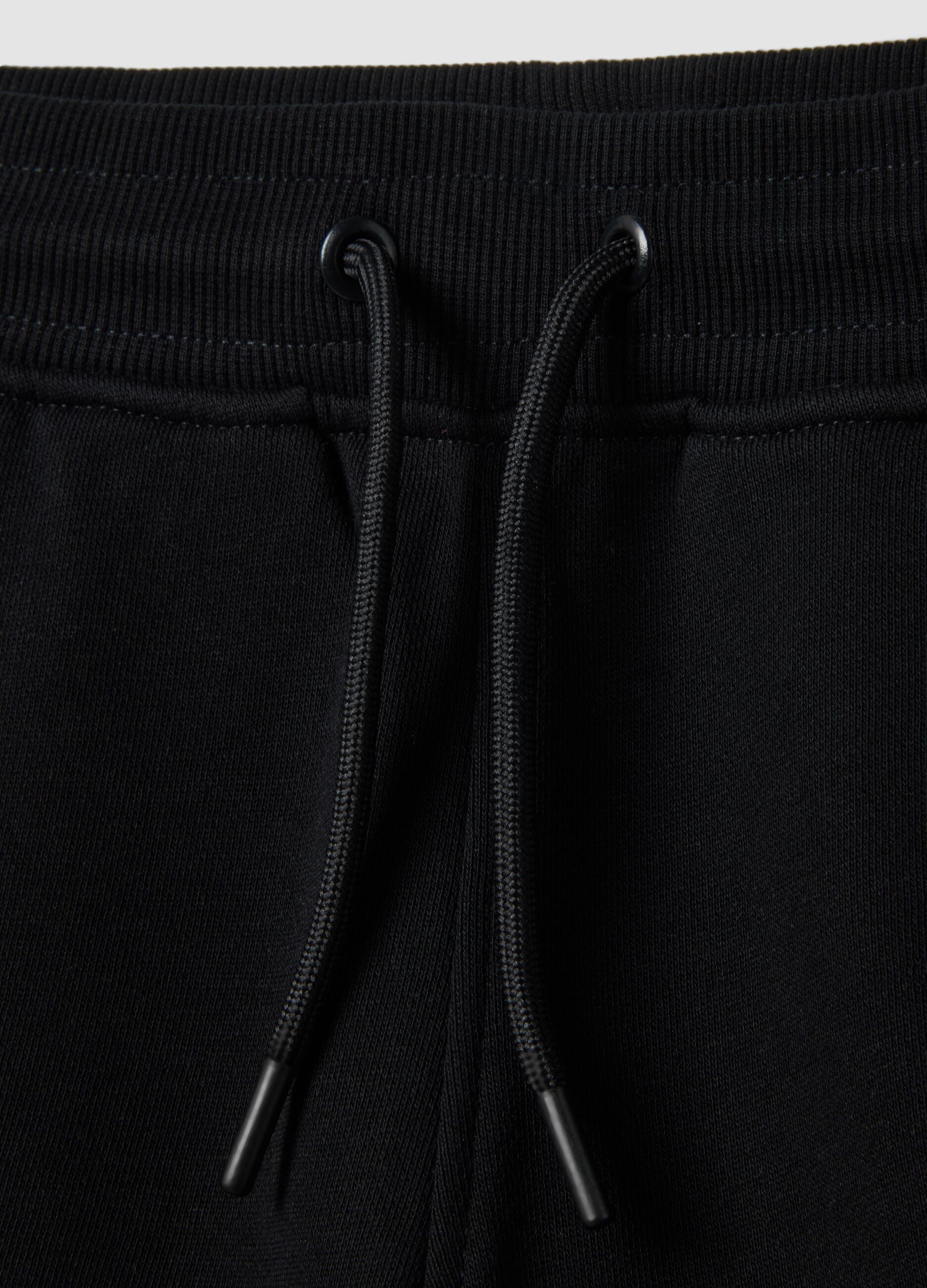 Girls&rsquo; black pure cotton shorts, regular fit