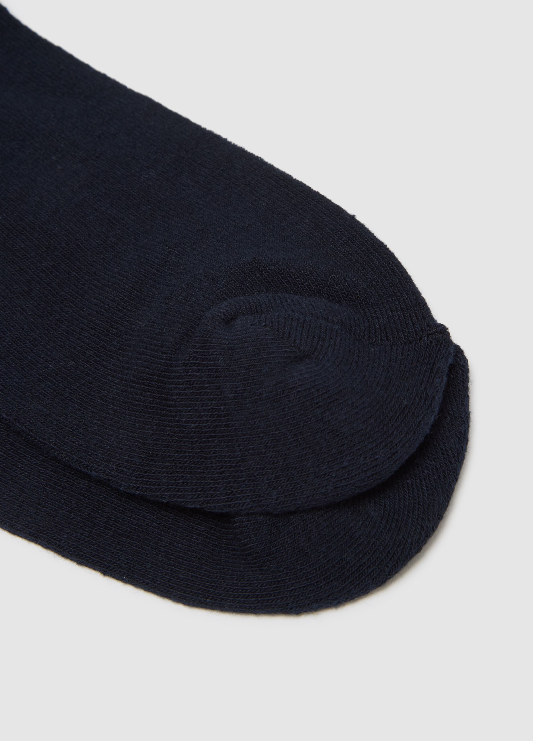 Blue cotton blend regular fit sports socks tripack