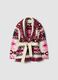 Girls&rsquo; multicolour jacquard cardigan with deep V-neck_3