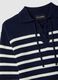 Multi-coloured striped pure cotton sweater, regular fit, deep V_6