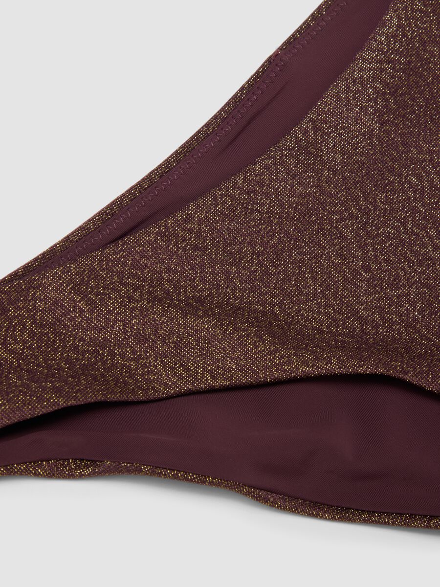 Brown stretch swim briefs with glitter-textured finish_5