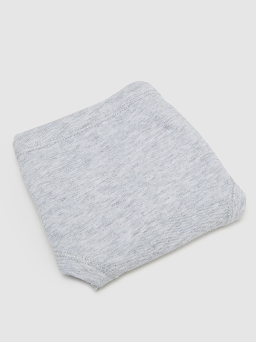 Grey stretch cotton regular fit girl's briefs_3