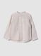 Boys&rsquo; white and beige striped linen-cotton blend shirt_0