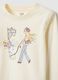Girl's regular fit beige pure cotton t-shirt with print_2