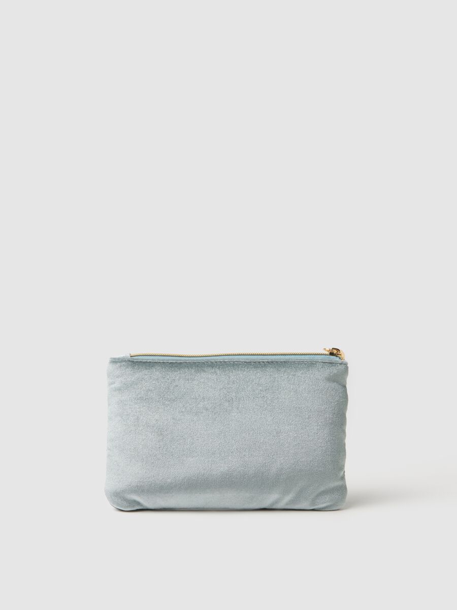 Multicolour clutch with floral embroidery and zip_1