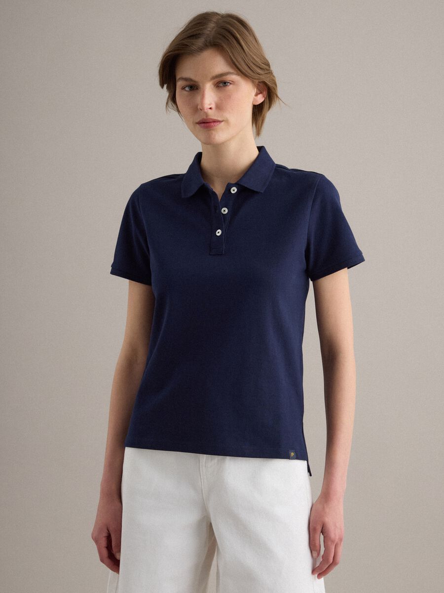 Blue organic cotton regular-fit polo shirt_0