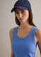 Light Blue Stretch Cotton Regular Fit Tank Top_3