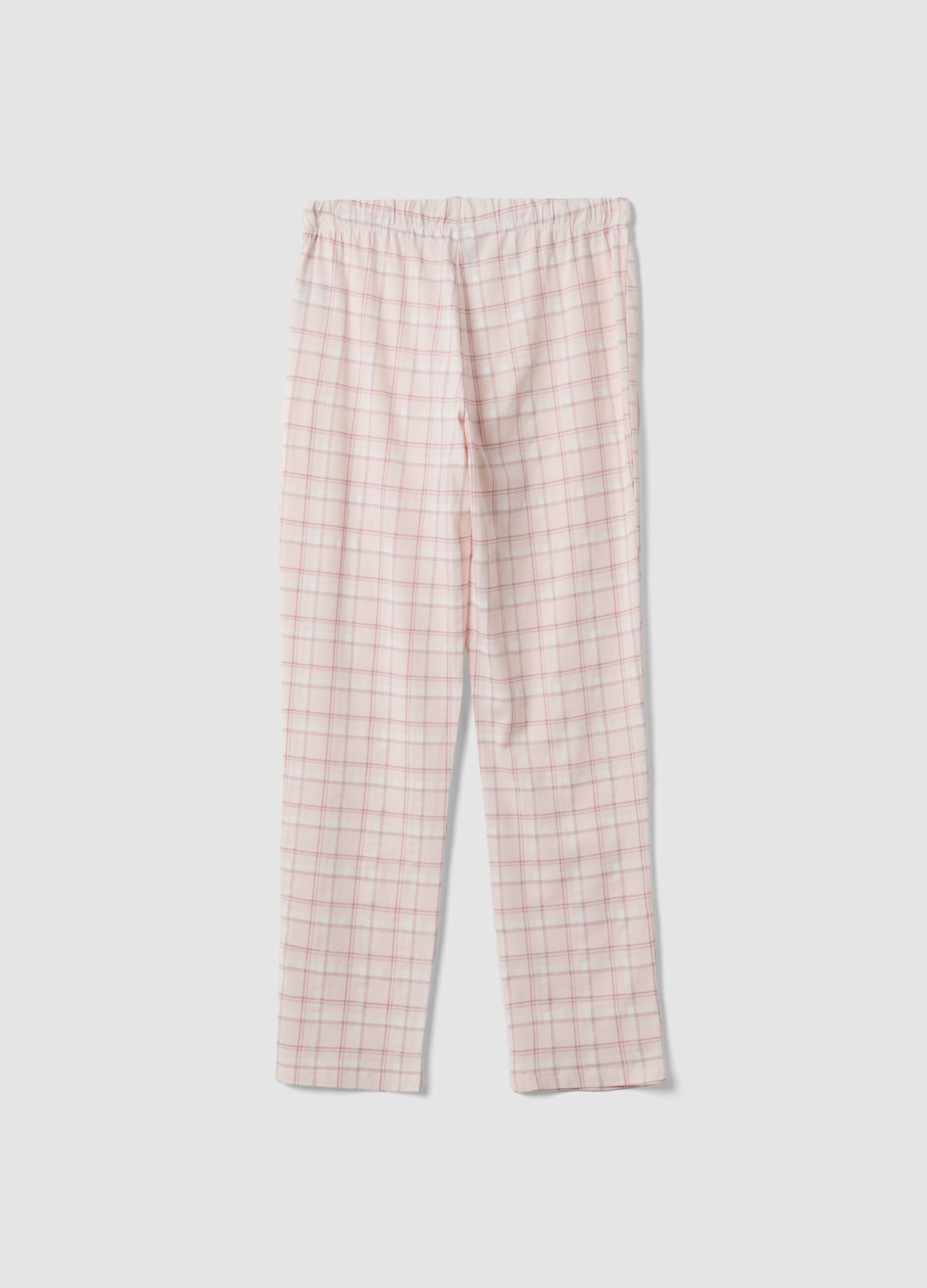 Multicolour pure organic cotton check pyjama trousers