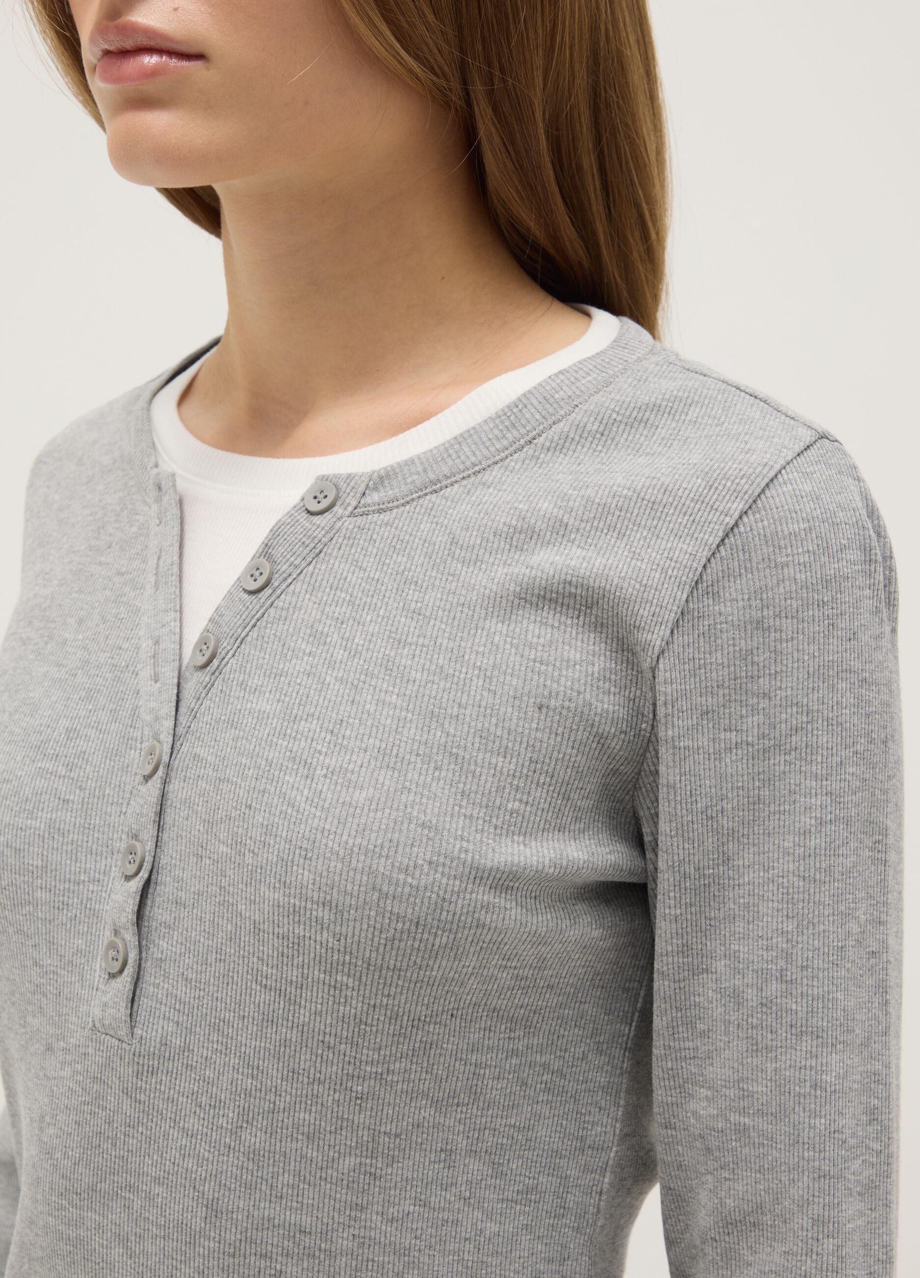 Multicolour long sleeve jumper in pure cotton regular fit