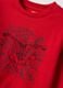 Red long-sleeved pure cotton Spider-Man print T-shirt for boys_2