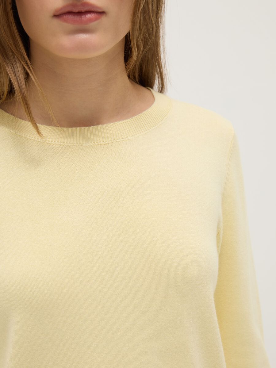 Yellow crew neck jumper regular fit_3