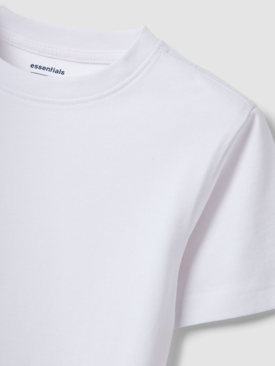 Boys&rsquo; white pure cotton T-shirt, regular fit_2