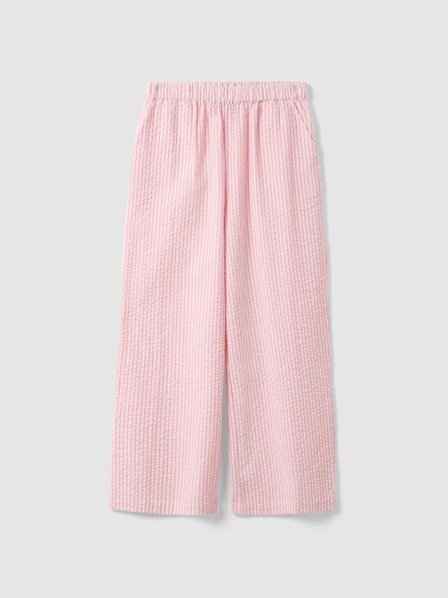 Multicoloured striped pure cotton pyjama trousers in regular fit_4
