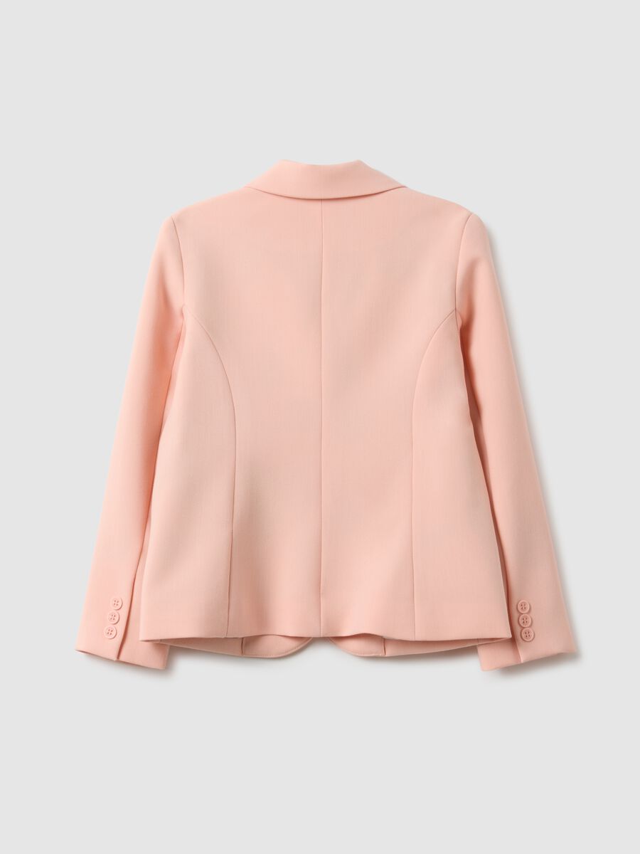 Girl's Regular Fit Pink Blazer_4