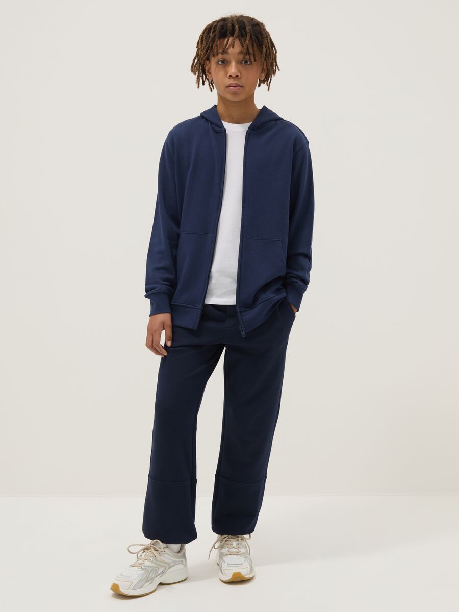 Boy's Blue Jogger Trousers in Pure Organic Cotton Regular Fit_0