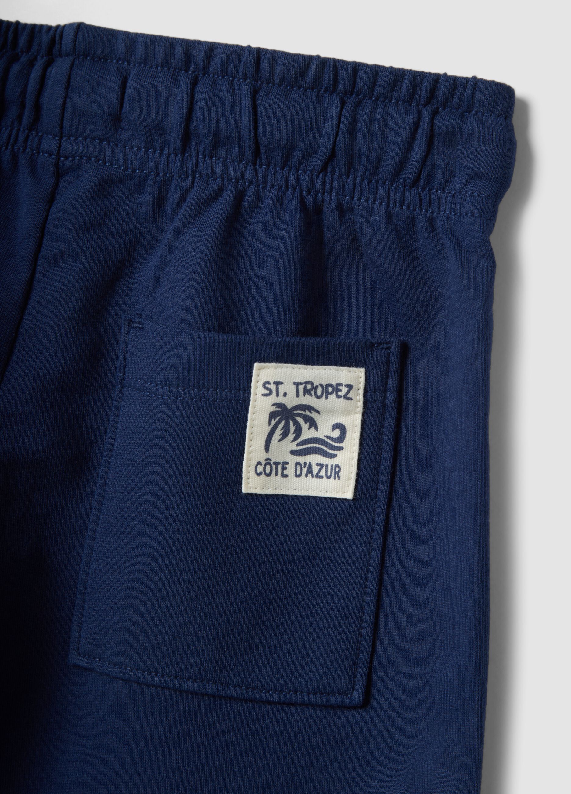 Kids' regular fit blue pure cotton shorts