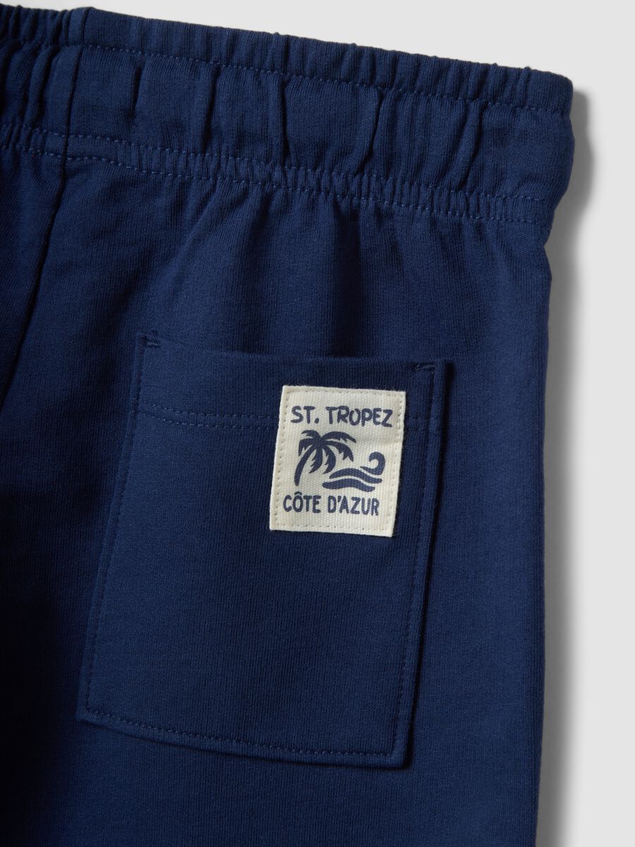 Kids' regular fit blue pure cotton shorts_3
