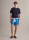Blue swim shorts with elasticated waistband and contrast drawstring_0