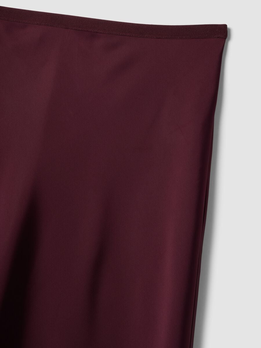 Red satin maxi skirt with elasticated waist_6