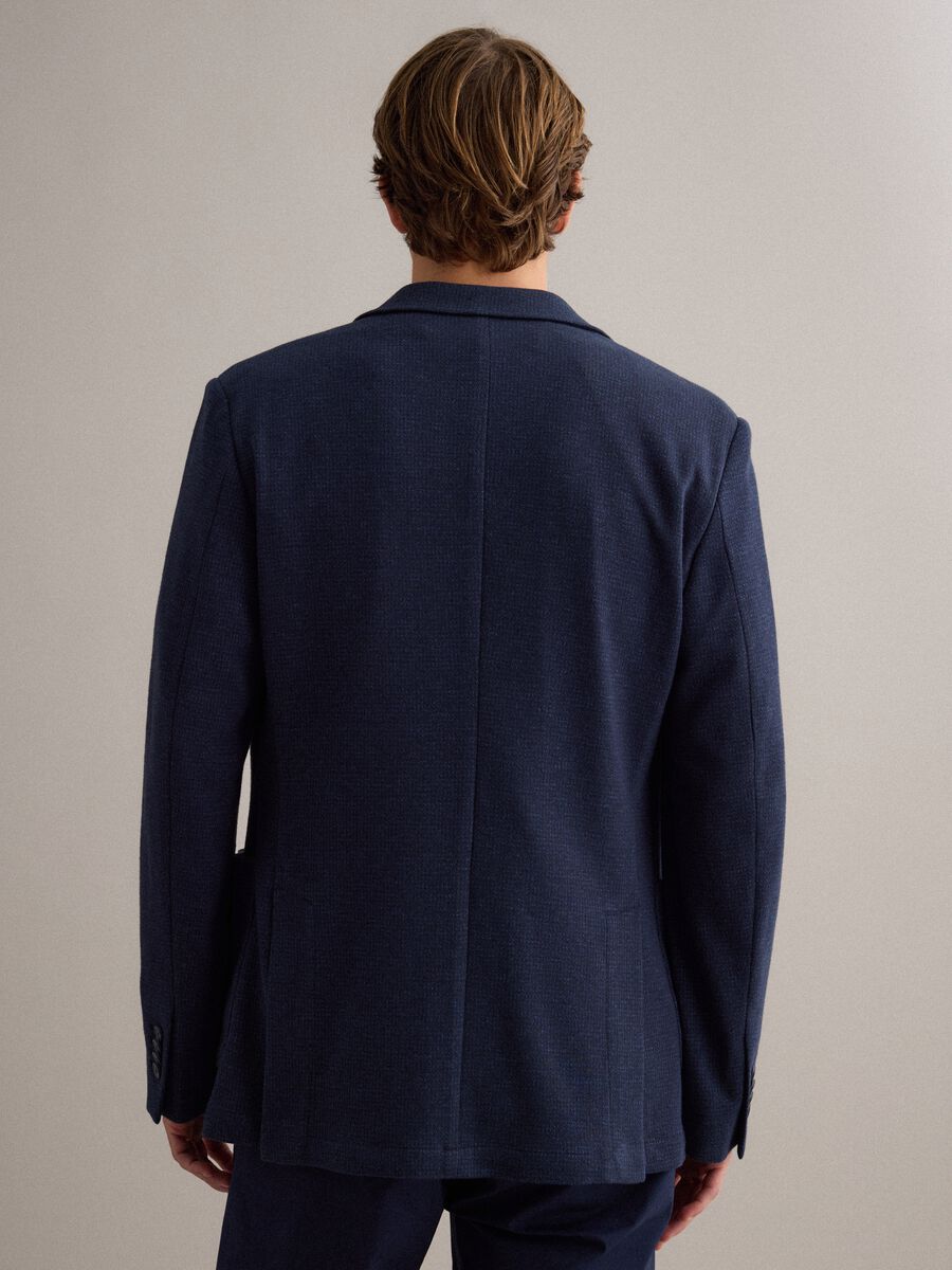 Blazer in cotone elasticizzato blu slim fit_2
