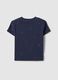 Blue cotton elasticated t-shirt for girls with heart embroidery_4