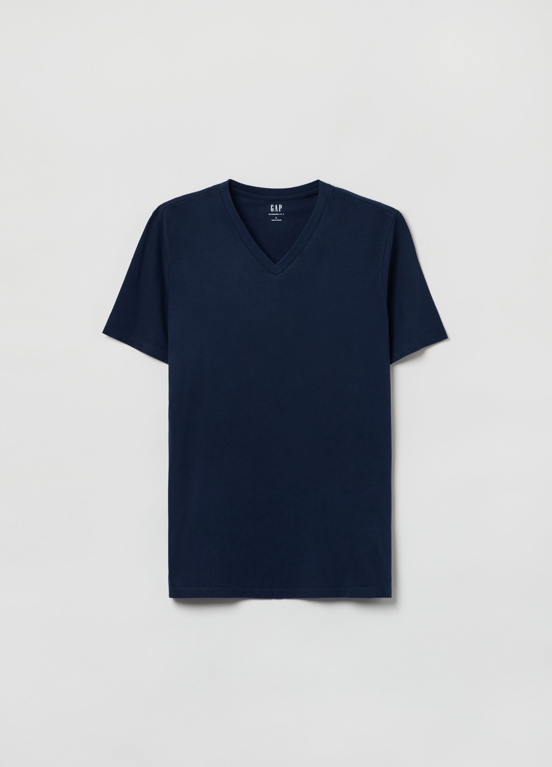 Cotton T-shirt with V neck