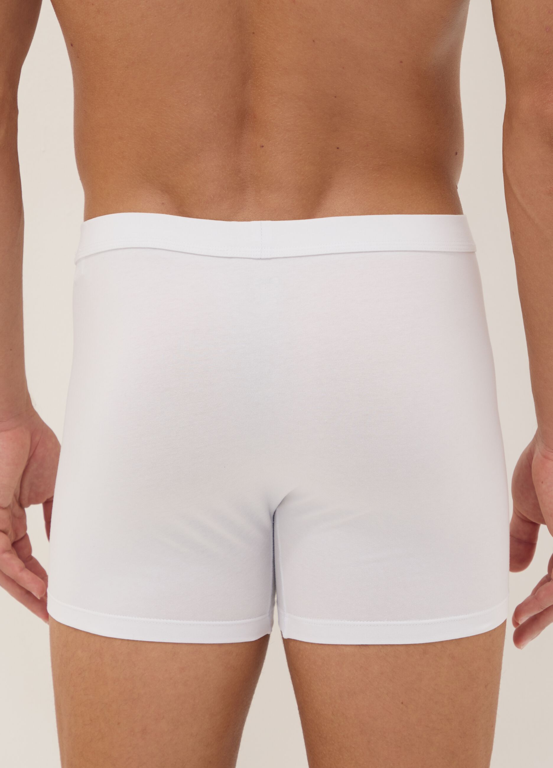 2-pack of white midi boxer briefs in stretch Supima cotton