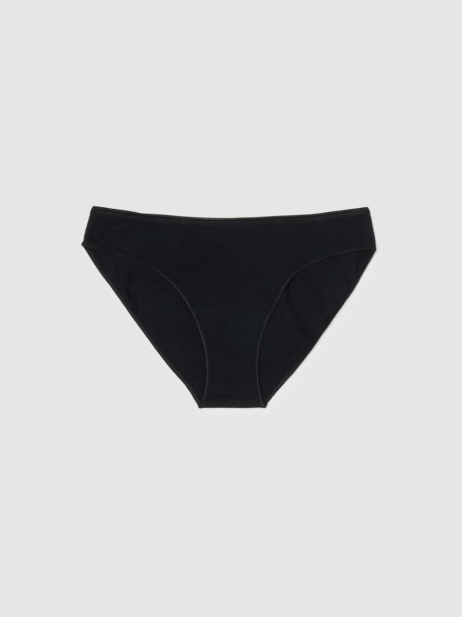 Girls' black cotton stretch regular fit briefs_0