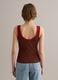 Brown pure cotton ribbed tank top_3