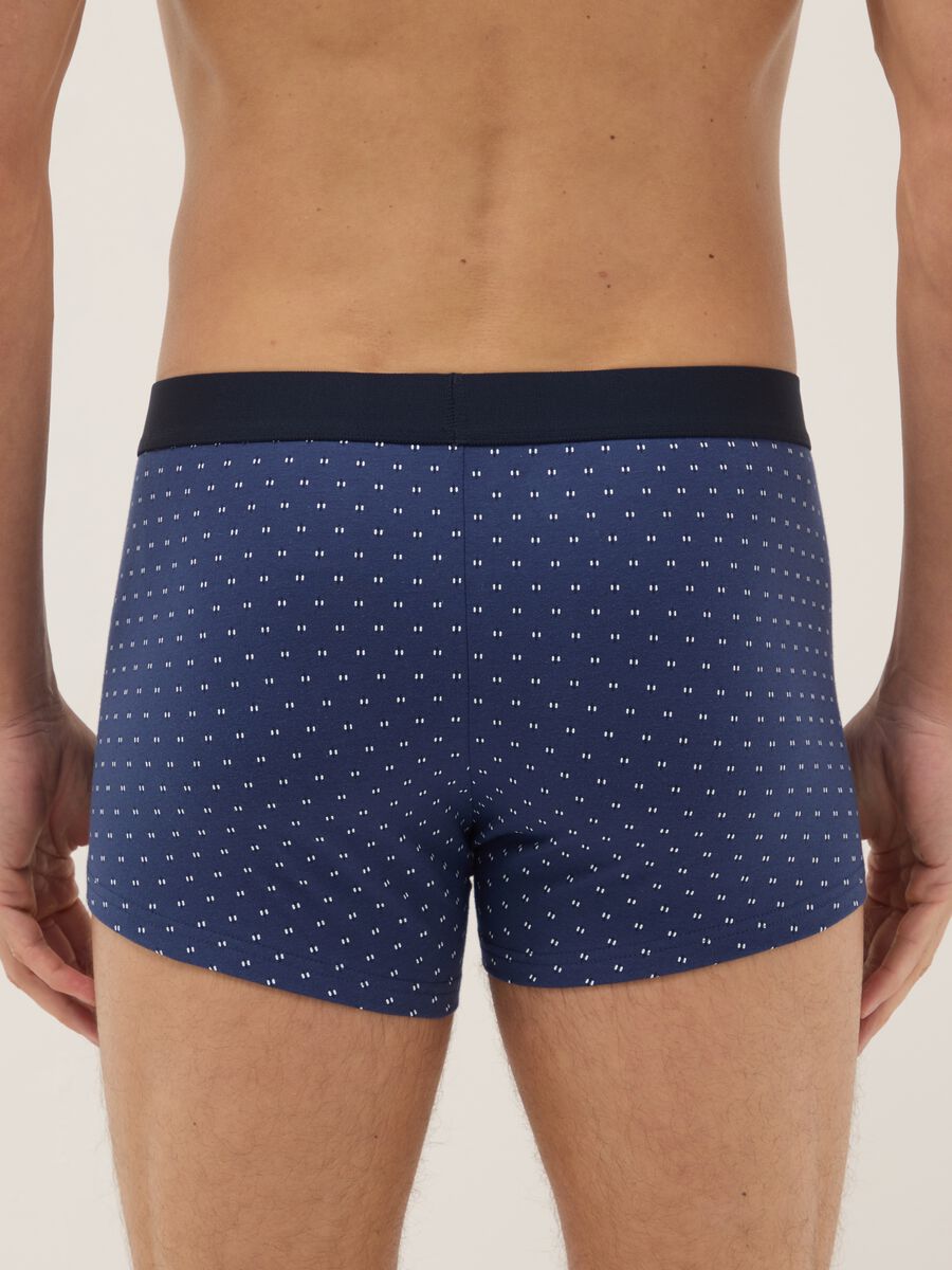 Tripack boxer in cotone organico elasticizzato blu regular fit_2