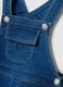 Blue Denim Regular Fit Romper with Embroidery for Babies_2