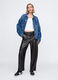 Barrel-fit shiny-effect trousers_0