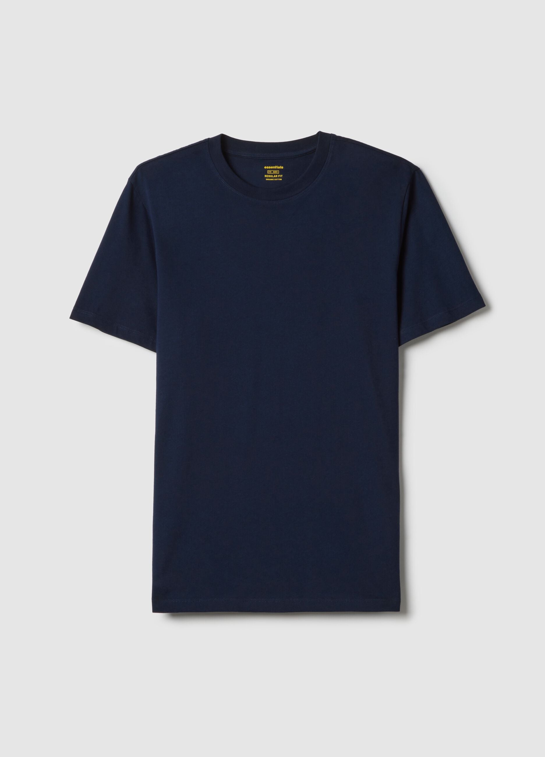 Blue pure cotton regular fit T-shirt
