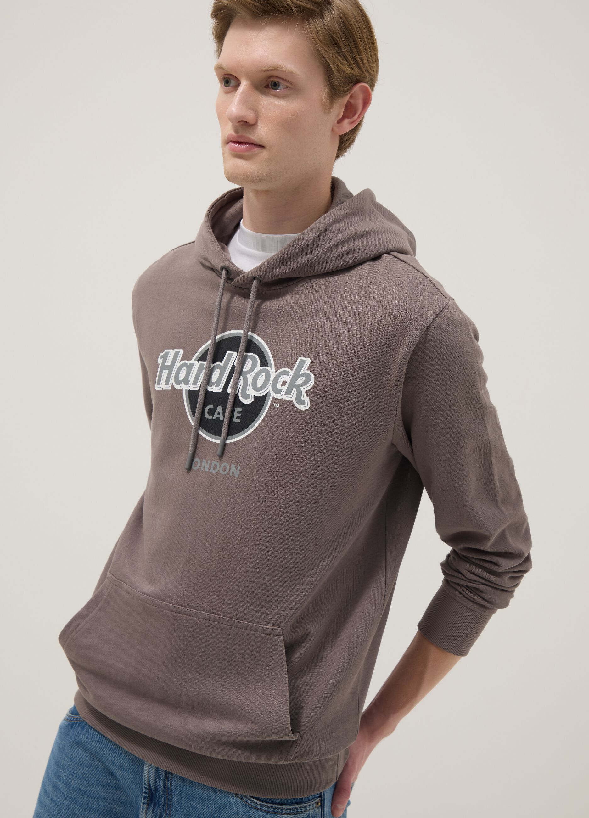Grey pure cotton regular fit sweatshirt Hard Rock Cafe London