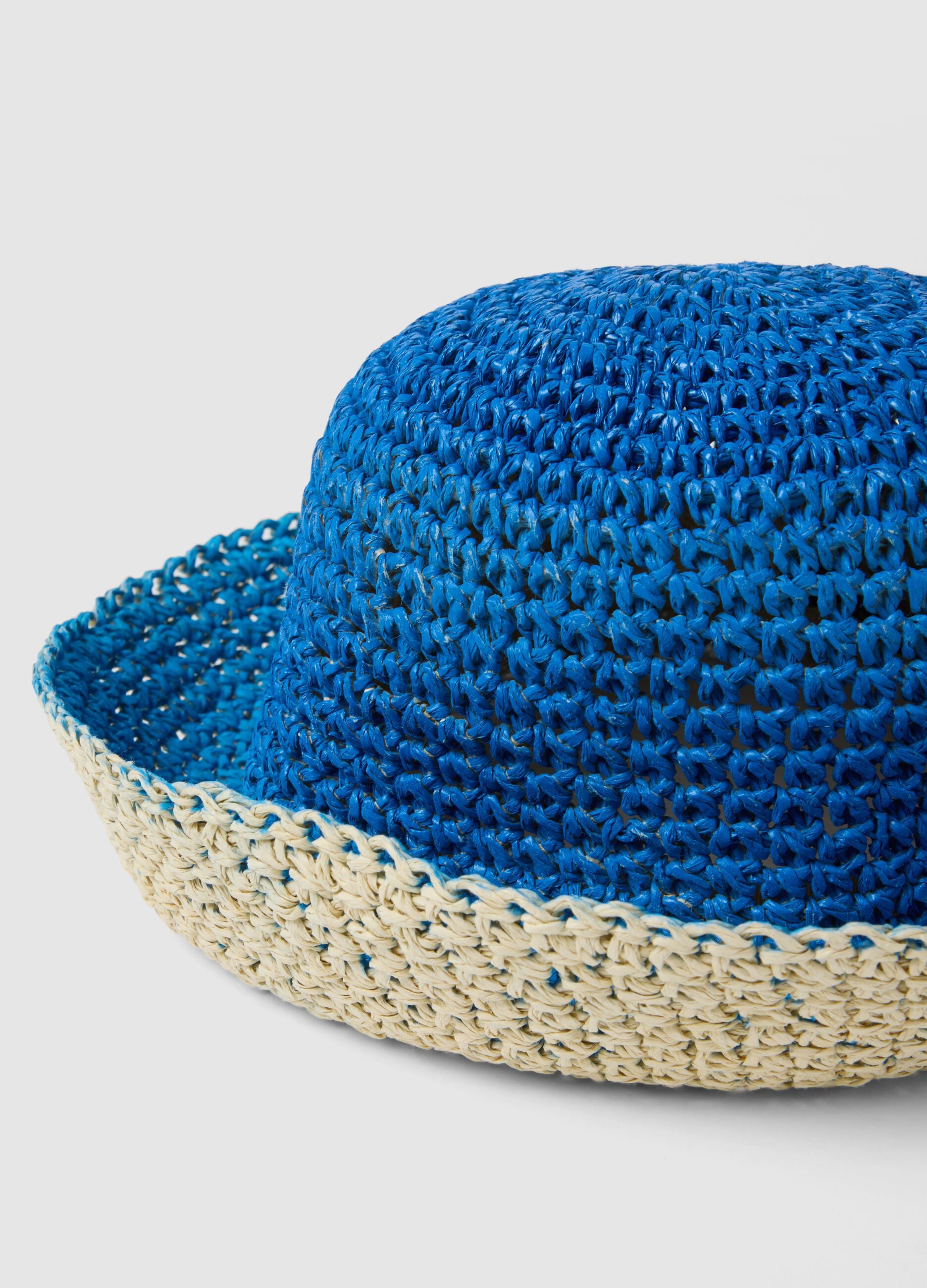 Multicolour paper fabric hat for girls