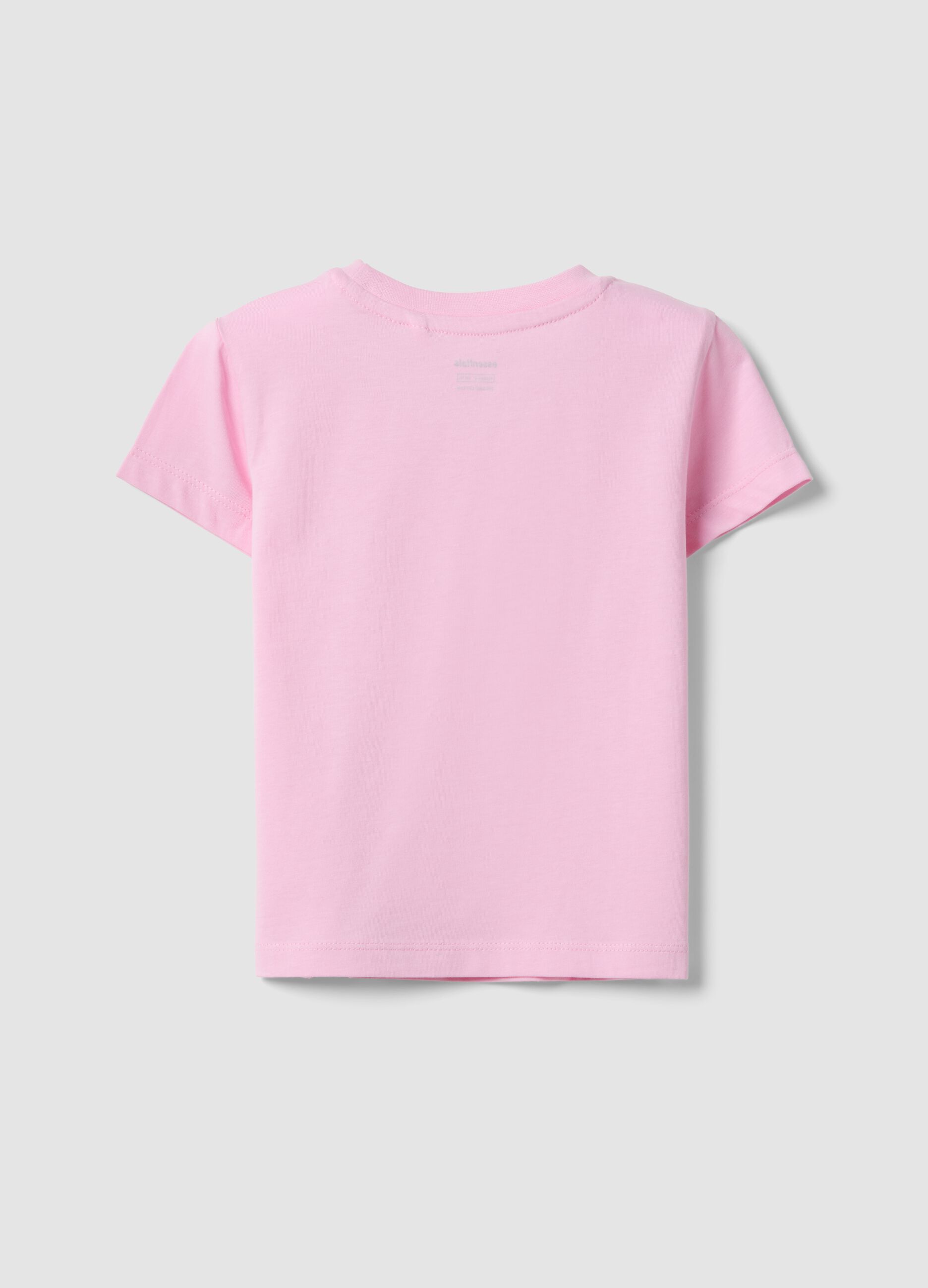 Girls&rsquo; pink pure cotton T-shirt, regular fit