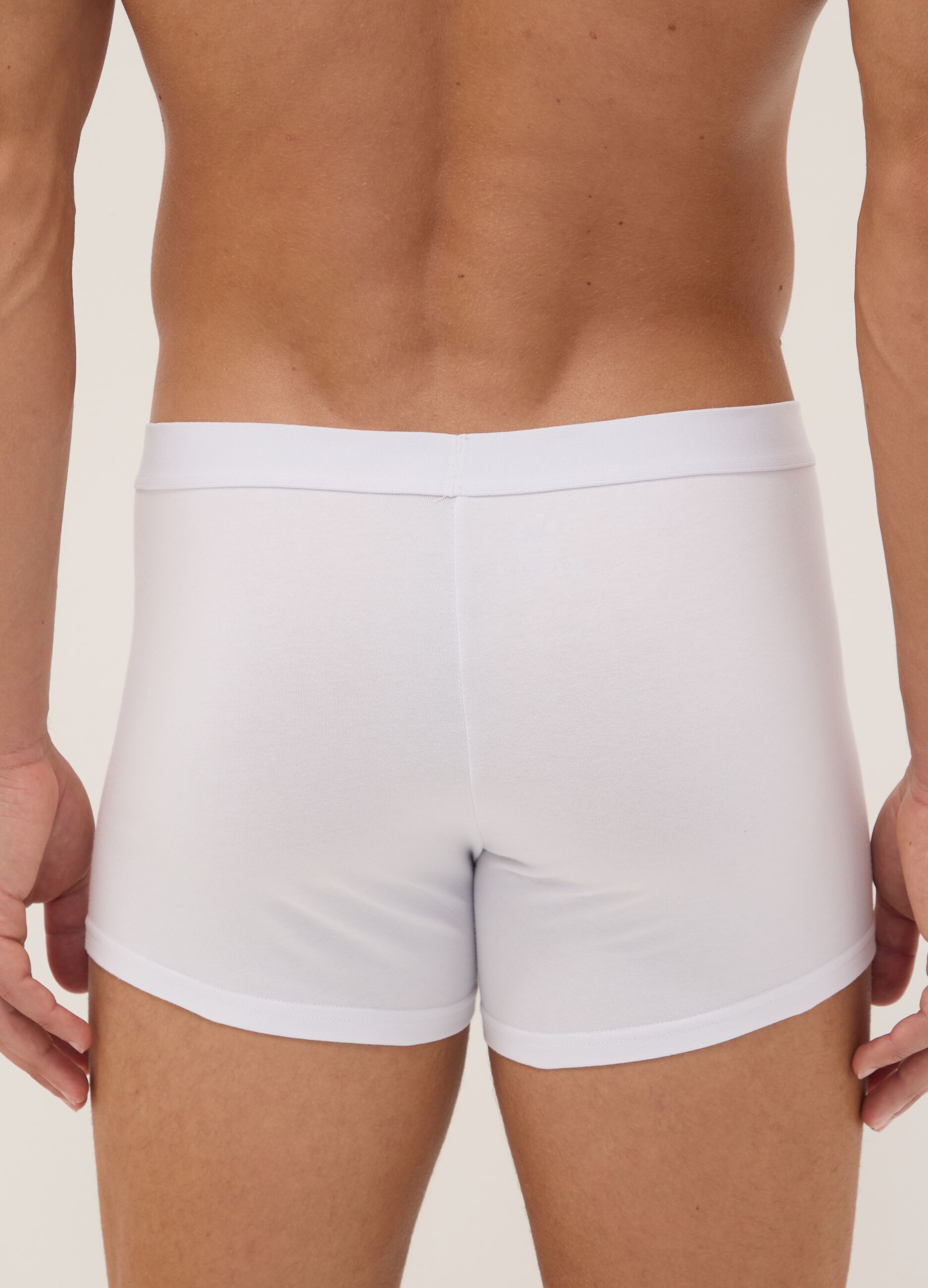 Five-pack of white organic stretch cotton boxer shorts