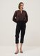 Black Slim Fit Stretch Cotton Ankle Trousers_0