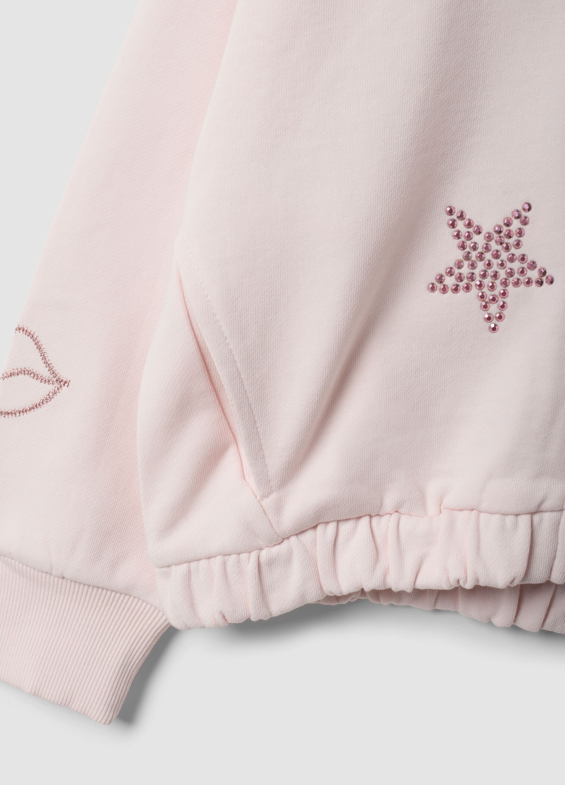 Girls&rsquo; pink cropped pure cotton hoodie