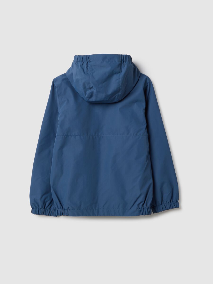 Boys' regular fit blue hooded jacket_4
