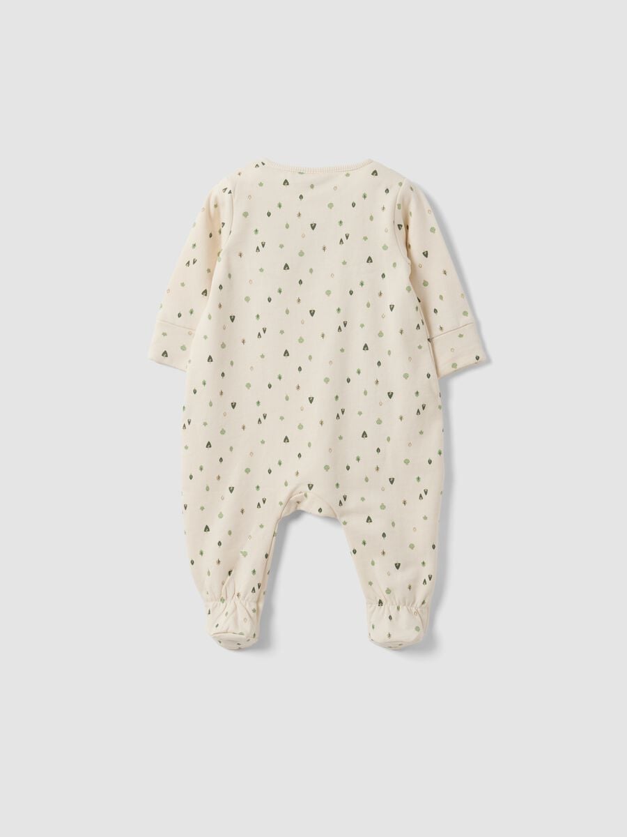 White organic cotton babygrow with print for newborns_1