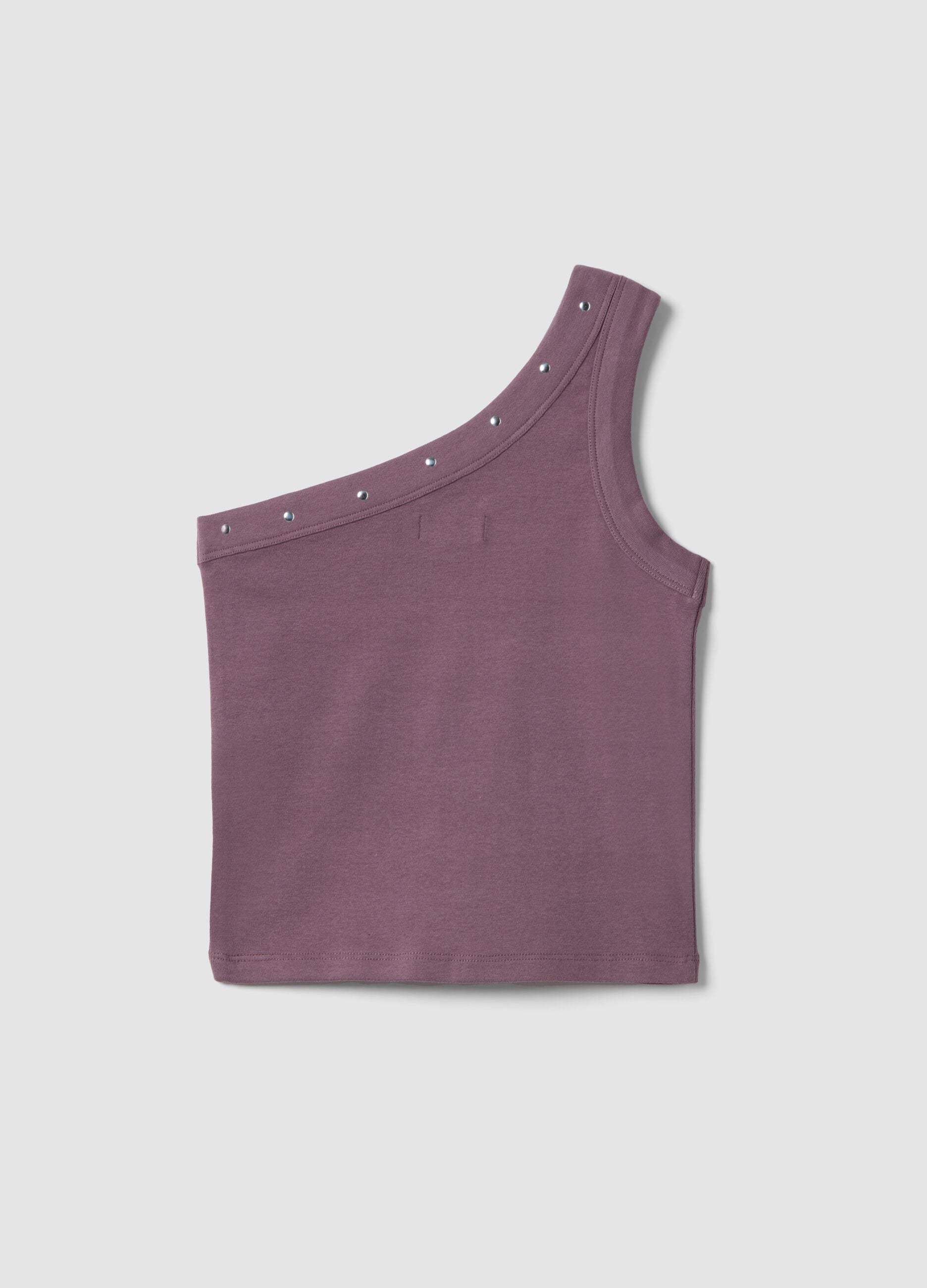 Fitted purple stretch cotton tank top for girls